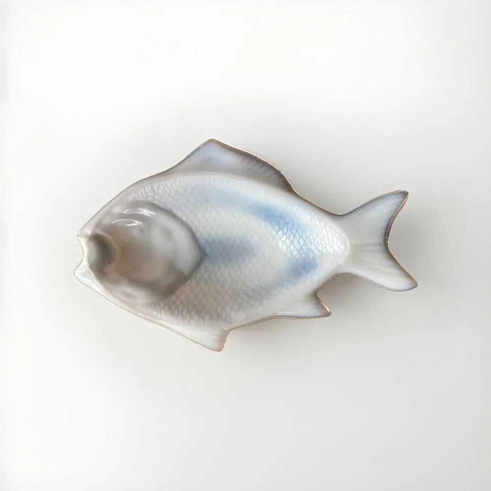 White Milk Glass 9.5” Fish Dish  marked Patent 1872 VTG Clambroth